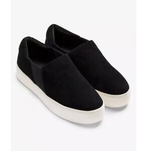 Vince Suede Warren Slip On Sneaker Black Luxe Suede Rubber Platform Size 10 NIB